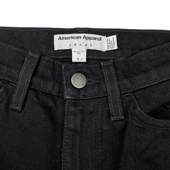 AMERICAN APPAREL Straight Leg Jean Sz 24 Black - Picture 4 of 5